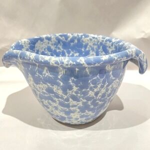 Bennington Potters 1880 Morning Glory Blue Spongeware 1.5 Qt Batter Bowl Vermont